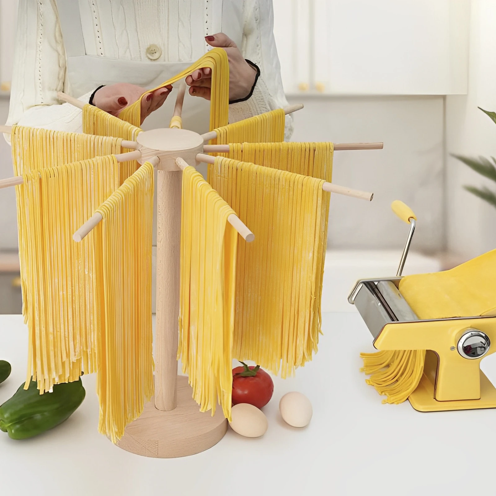Pasta Drying Rack Wooden Noodle Drying Rack Detachable Pasta Stand Dryer Easy Installation Spaghetti Noodle Hanging pasta drying rack pasta rack