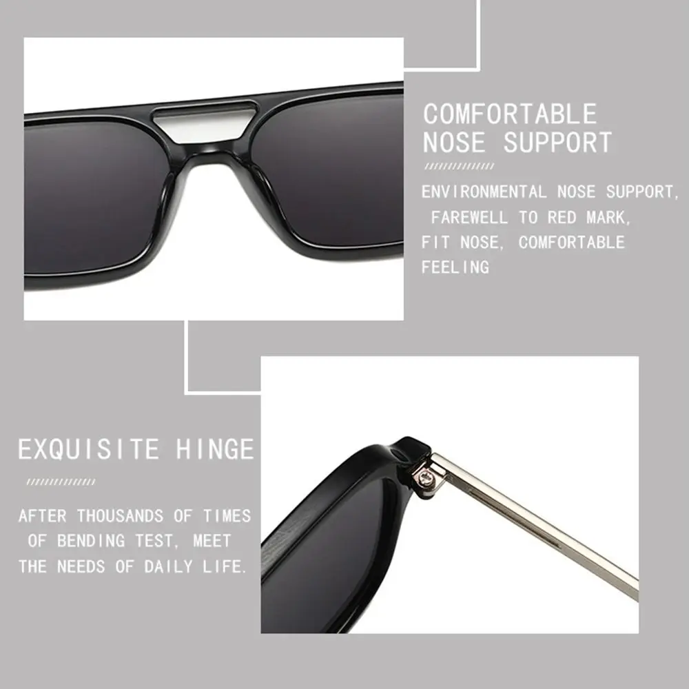 Retro Style Square Sunglasses with UV400 Protection
