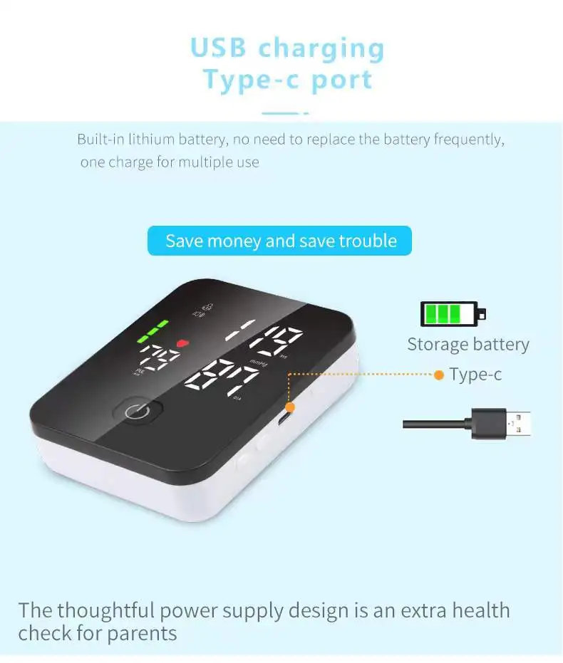 Voice High-definition Integrated Screen Upper Arm Electronic Sphygmomanometer Touch Portable Charging