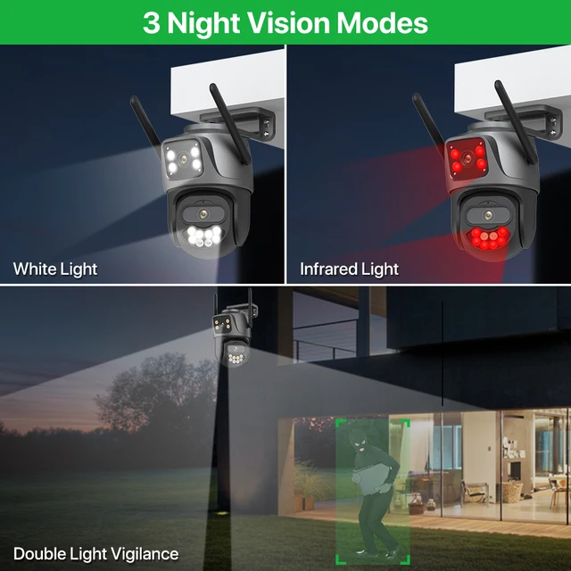 External Wifi PTZ Camera Dual Lens 4K 8MP HD Outdoor IP Camera 4MP Auto Tracking Security Protection CCTV Surveillance iCsee P2P 5 External Wifi PTZ Camera Dual Lens 4K 8MP HD Outdoor IP Camera 4MP Auto Tracking Security Protection CCTV Surveillance iCsee P2P 5