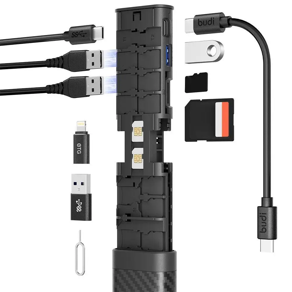 10in1 Smart Adapter Card Storage Data Cable USB Box Multi-function Card Reader For Computer IPhone USB Hub Reader