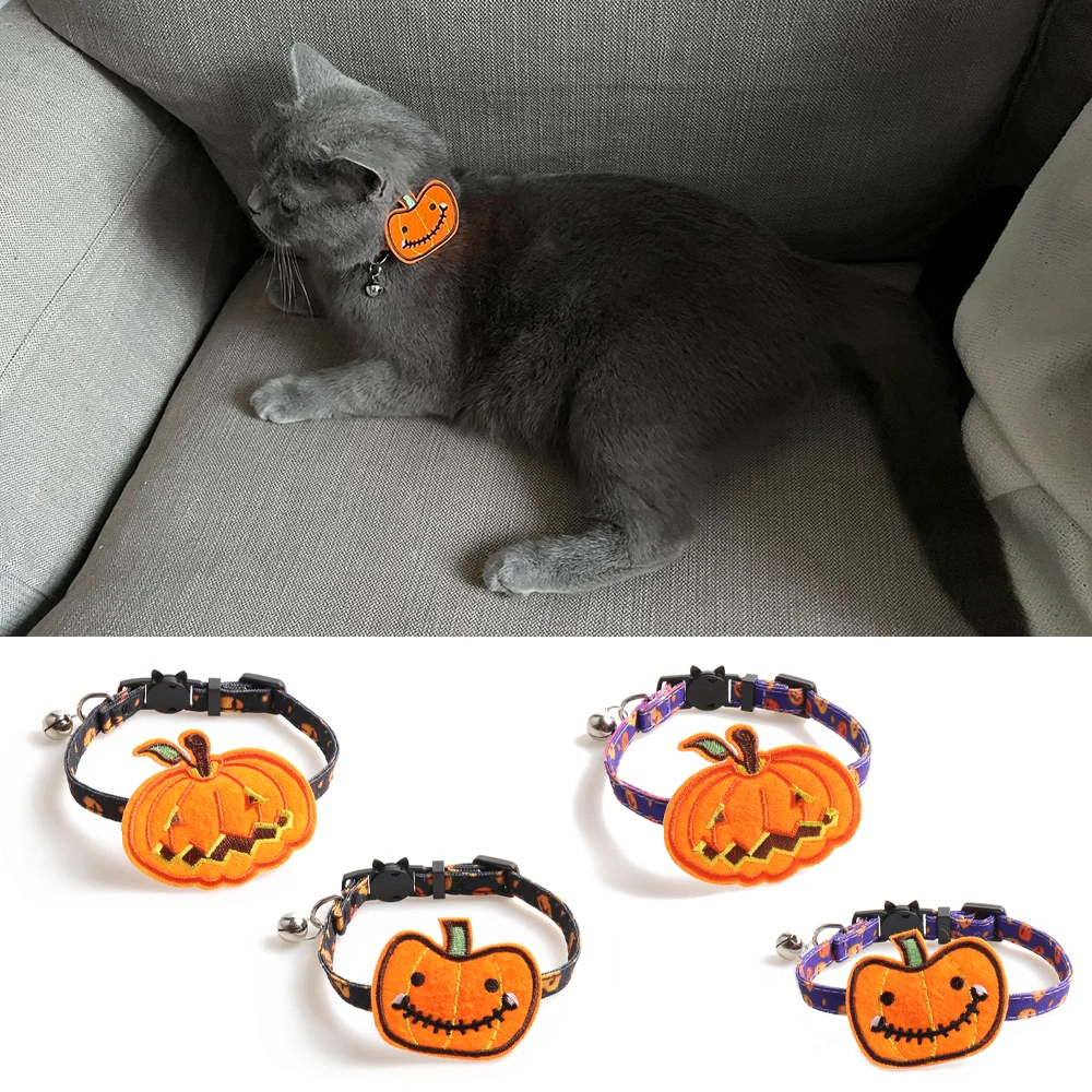 Collare Per Cani Collari Per Gatti Di Halloween Collare Per Cuccioli A Sgancio Rapido A Tema Zucca Regolabile Per Piccoli Prodotti Per Gattini Di Gran