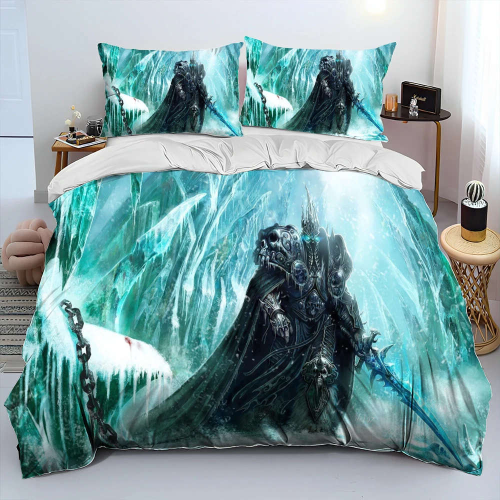 World Of Warcraft,Wow ,Game Gamer Comforter Bedding Set, Copripiumino Set Copripiumino Federa, King Queen Size Bedding Set