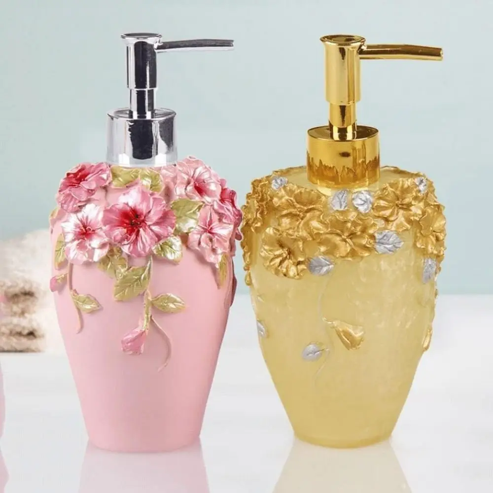 Luxury Flower Soap Dispenser Floral European style Hand Lotion Pump Bottle Colorful Anti-Leak Press Refillable Bottle soap dispenser