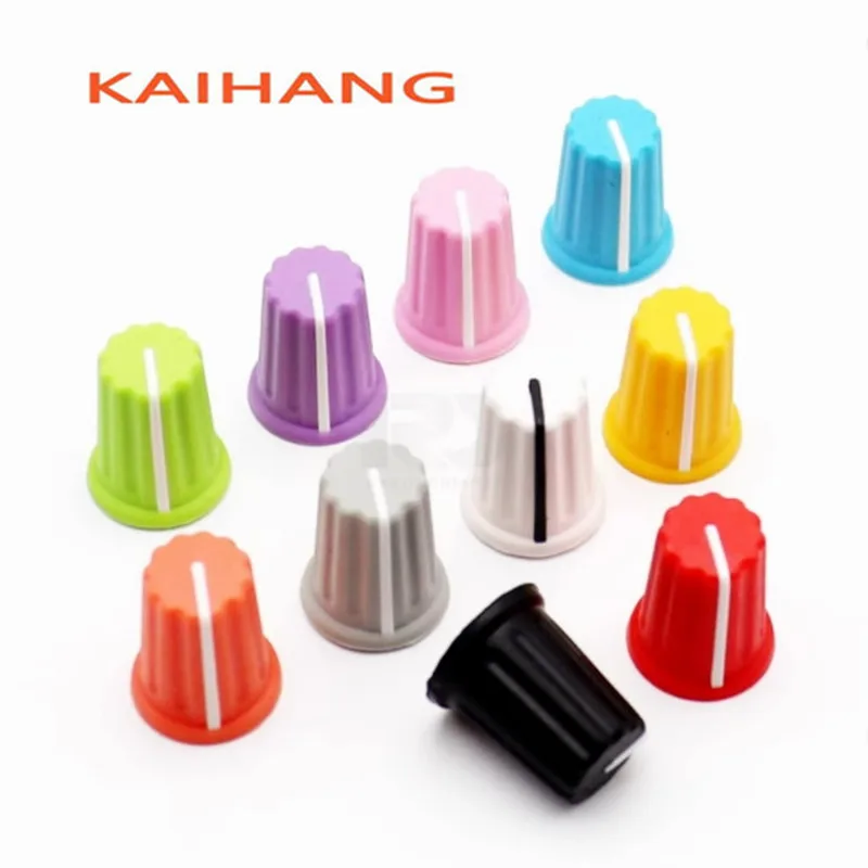 5PCS Color Rubber Half Shaft Knob Diameter 16mm Height 19mm Potentiometer Knob 180 Degree D-Shaped Inner Hole 6mm For Pioneer potentiometer knob cap rubber knob