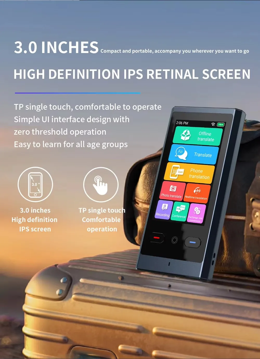 Z9 Translation Machine Smart Voice Photo Scanning Instant Offline Portable Translator AI Recording Business Travel,language translator