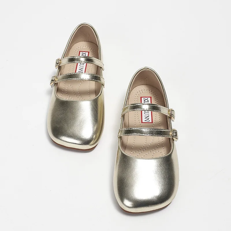 2024 Spring Autumn Korean Children Casual Leather Shoes Fashion Little Girl Soft Comfortable School Princess Birthday Party Shoe 5