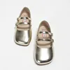 2024 Spring Autumn Korean Children Casual Leather Shoes Fashion Little Girl Soft Comfortable School Princess Birthday Party Shoe 5