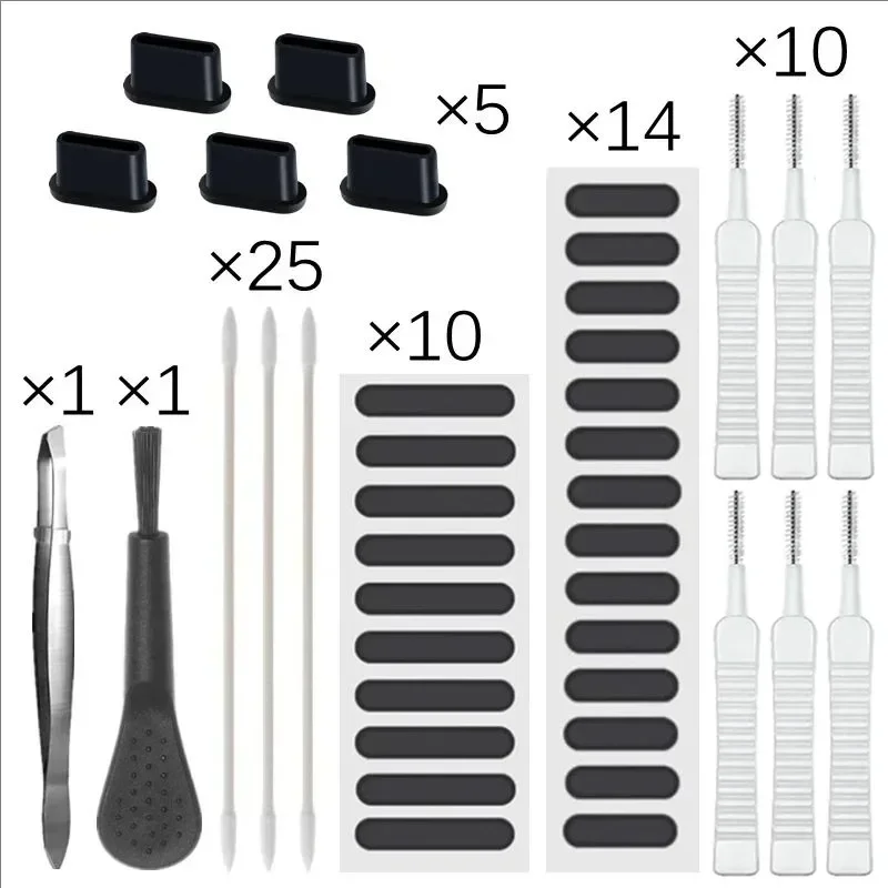Comprehensive 66-Piece Phone Cleaning Kit with Dust Plugs and Cleaning Tools