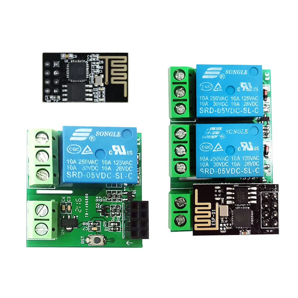 

ESP8266 ESP-01 DC5V 1/2 Way WIFI Control Relay Module Separate Base Plate Smart Home Remote Control ESP-01 Wireless WIFI Module