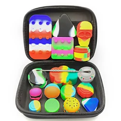 1Set Nonstick Silicone Jar Silicone Container Non-stick Oil Wax Storage Box Face Cream Makeup Various Capacity Case