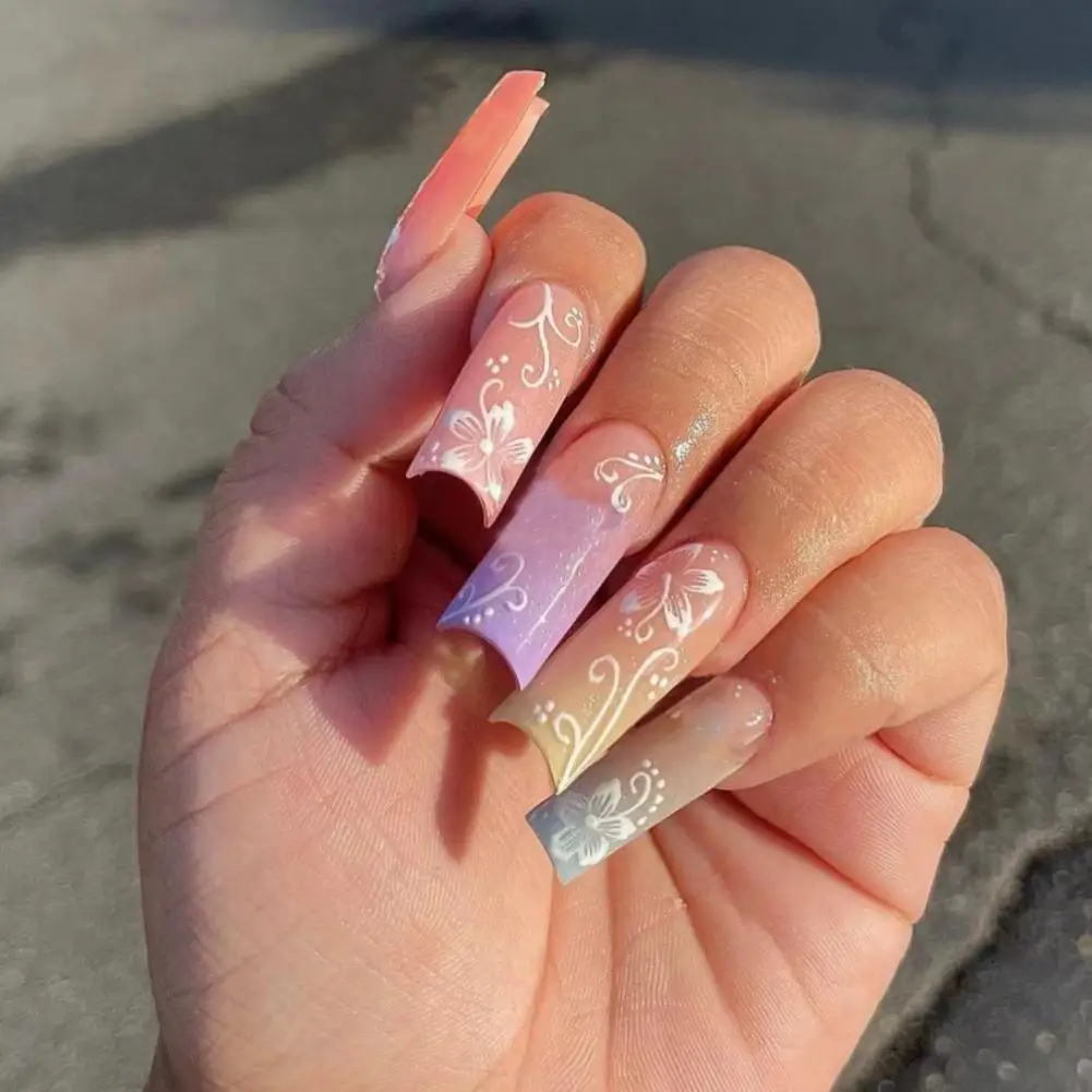 3Pcs Nail Art Stickers Hibiscus Flower Self-Adhesive Petal Design Nail Decals for Manicure Decoration