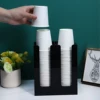 Popular Black Coffee Cup Dispenser Vertical Compartments Bar Counter Cup Storage Holder Durable Sturdy Cup Lid Holder 3