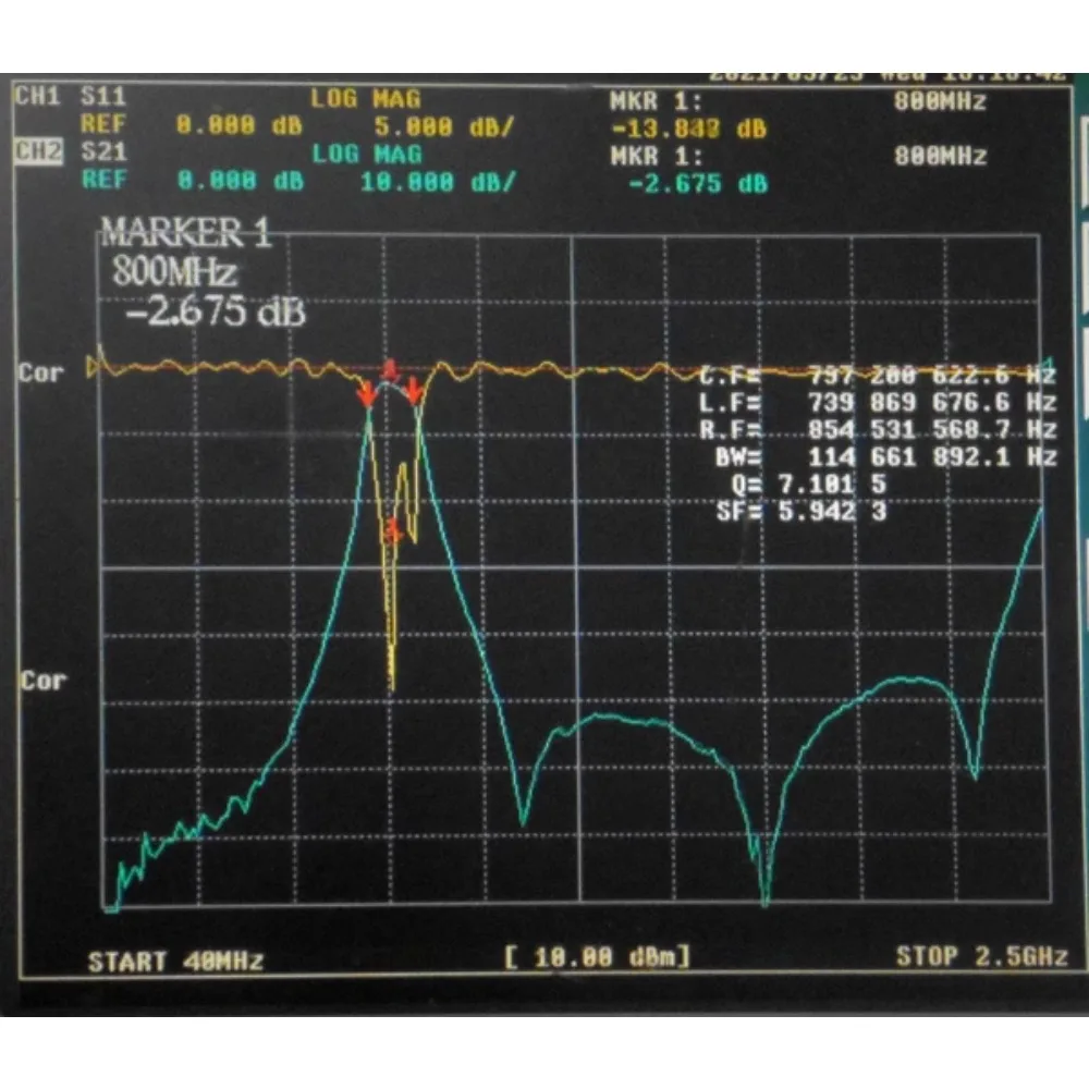 LC 이산 요소 Z-밴드패스 필터, 스몰 사이즈, SMA 인터페이스, 800MHz, 770-830MHz
