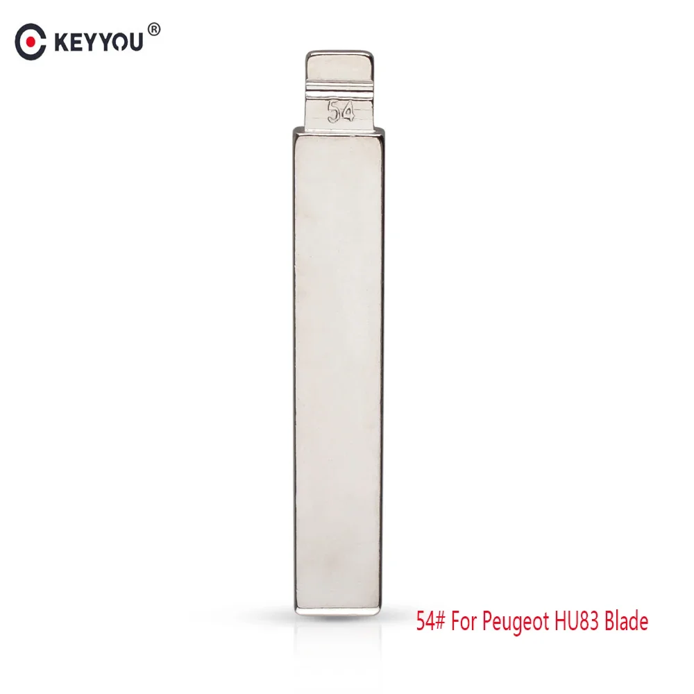KEYYOU-llave de coche plegable con ranura, mando a distancia para Citroen, Peugeot, abatible, en blanco, No.54, HCA/HU83, hoja de llave modificada