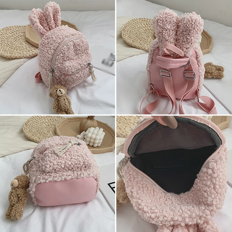 Children Schoolbag Kids Backpacks Kindergarten Plush Lovely Cartoon Ear Backpack for Boy Girl School Small Kawaii Bags 6