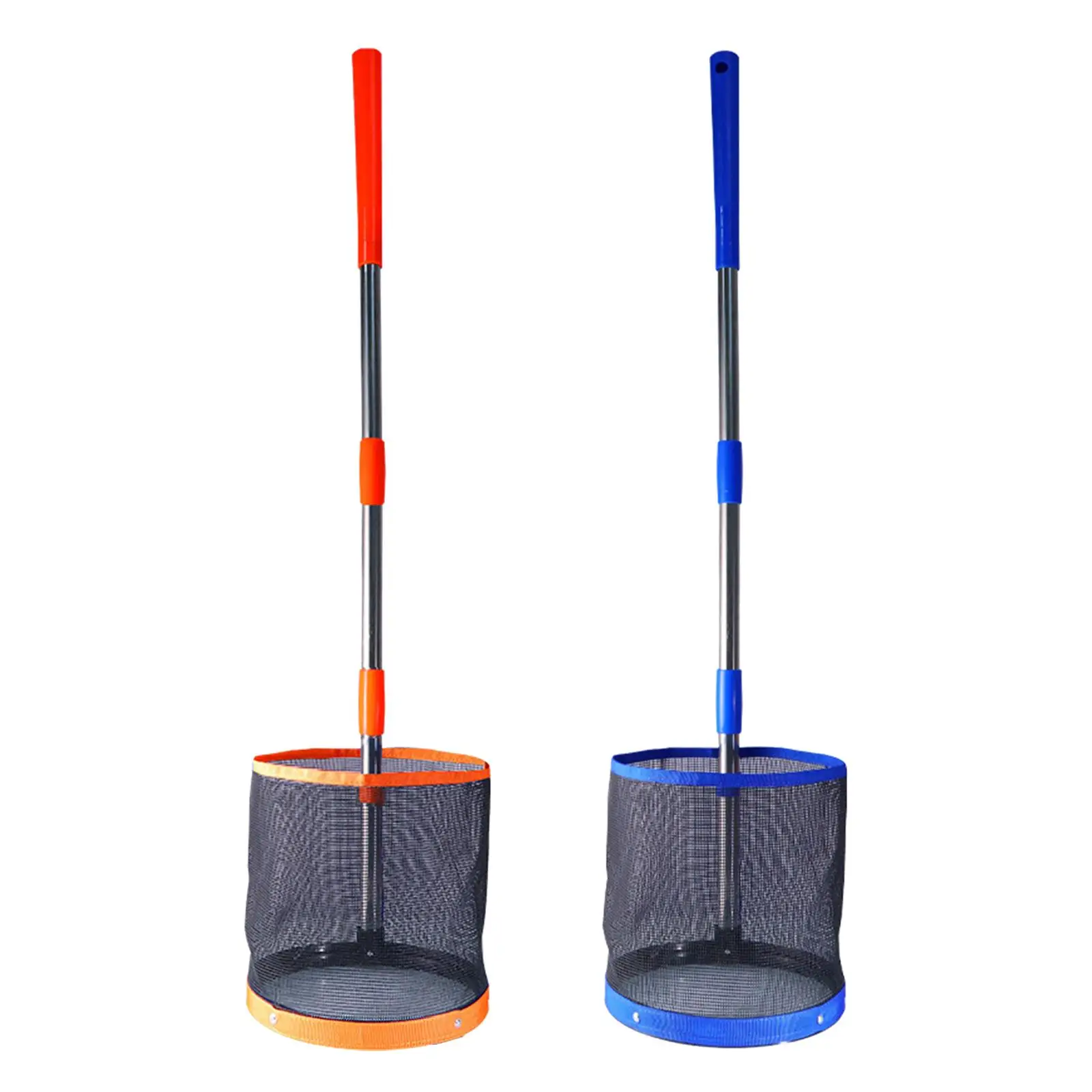Tennis Ball Container 140Pcs Balls Table Tennis Ball Picker Container Ping Pong Ball Picker Telescopic Stainless Steel Table Tennis Picking Collecter