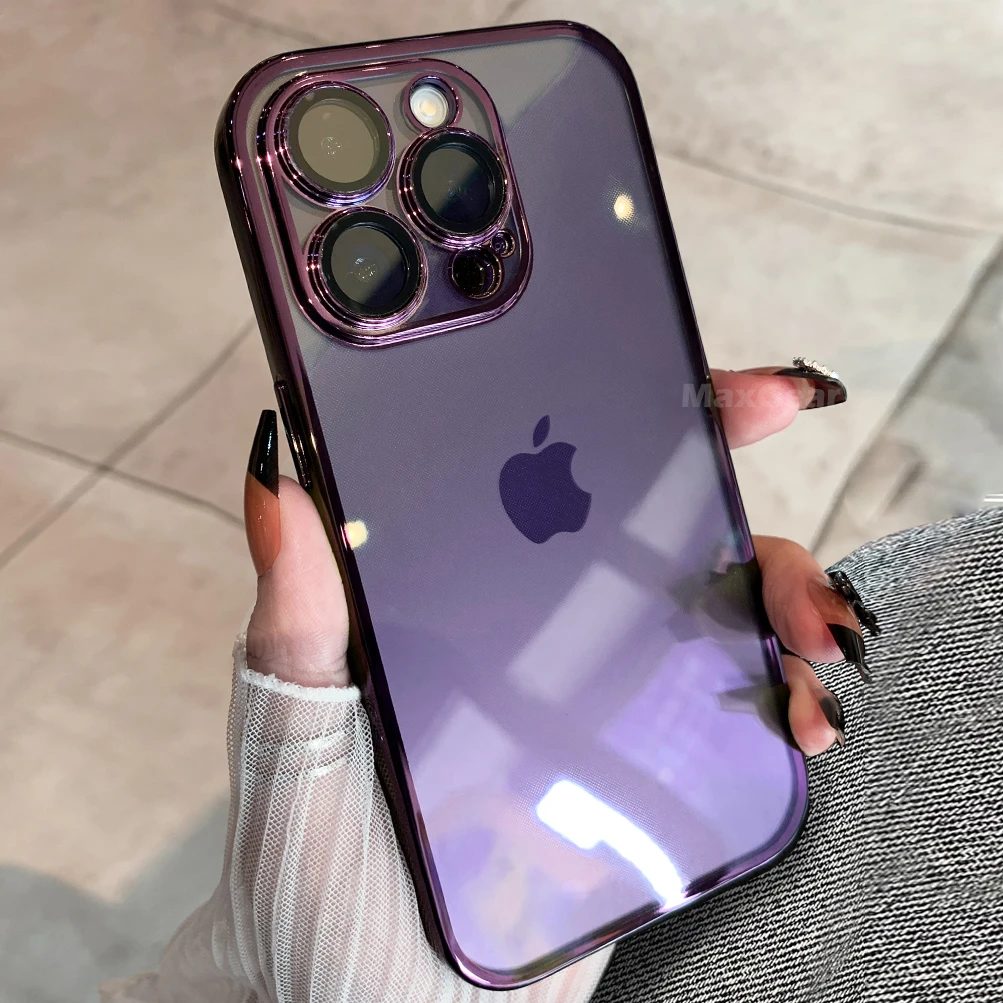 Mitetabo Custodia Per IPhone 14 Con Cuore Dorato 3D - Cover Morbida In Silicone, Antiurto E Antigraffio, Colore Viola, Con Cordino Incluso - 2