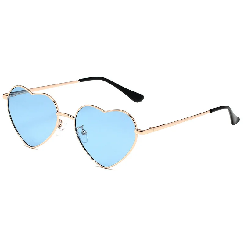 Fashion Women's Metal Heart Shaped Sun Gradient Outdoor Goggles Female Eyewear UV400 Shades Metal Women Girls_voghion.com
