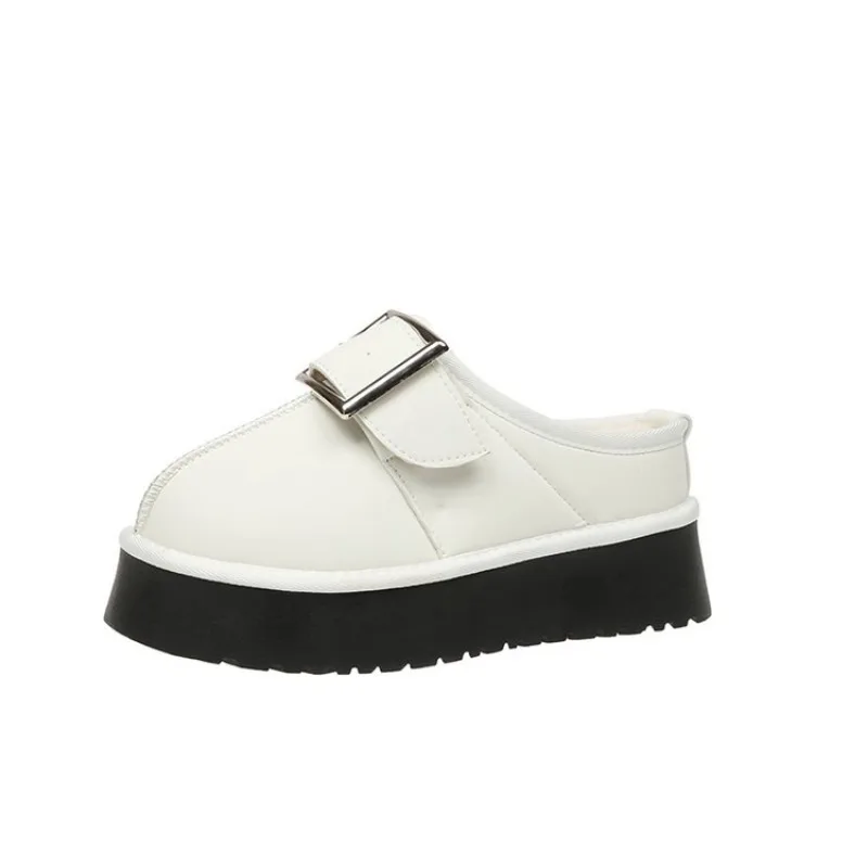 Winter Women's Short Plush Warm Snow Boots Thick-soled Casual Leather Shoes Women's Toe-toe Flat-soled Home Fashion Ankle Boots
