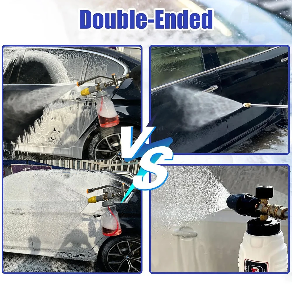 Dual Purpose Switch Snow Foam Dual Gun Pressure Washer 1/4 Inch Quick Connect and 5 Nozzles for Soap Cannon Pressure Washer 6