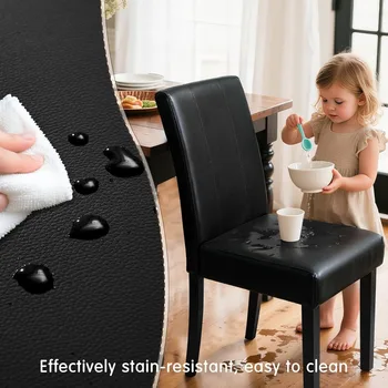 Dining Chairs Set of 6, Leather Parson Dining Room Chairs, Modern High-End Kitchen Side Chairs for Bedroom, Living Room 4