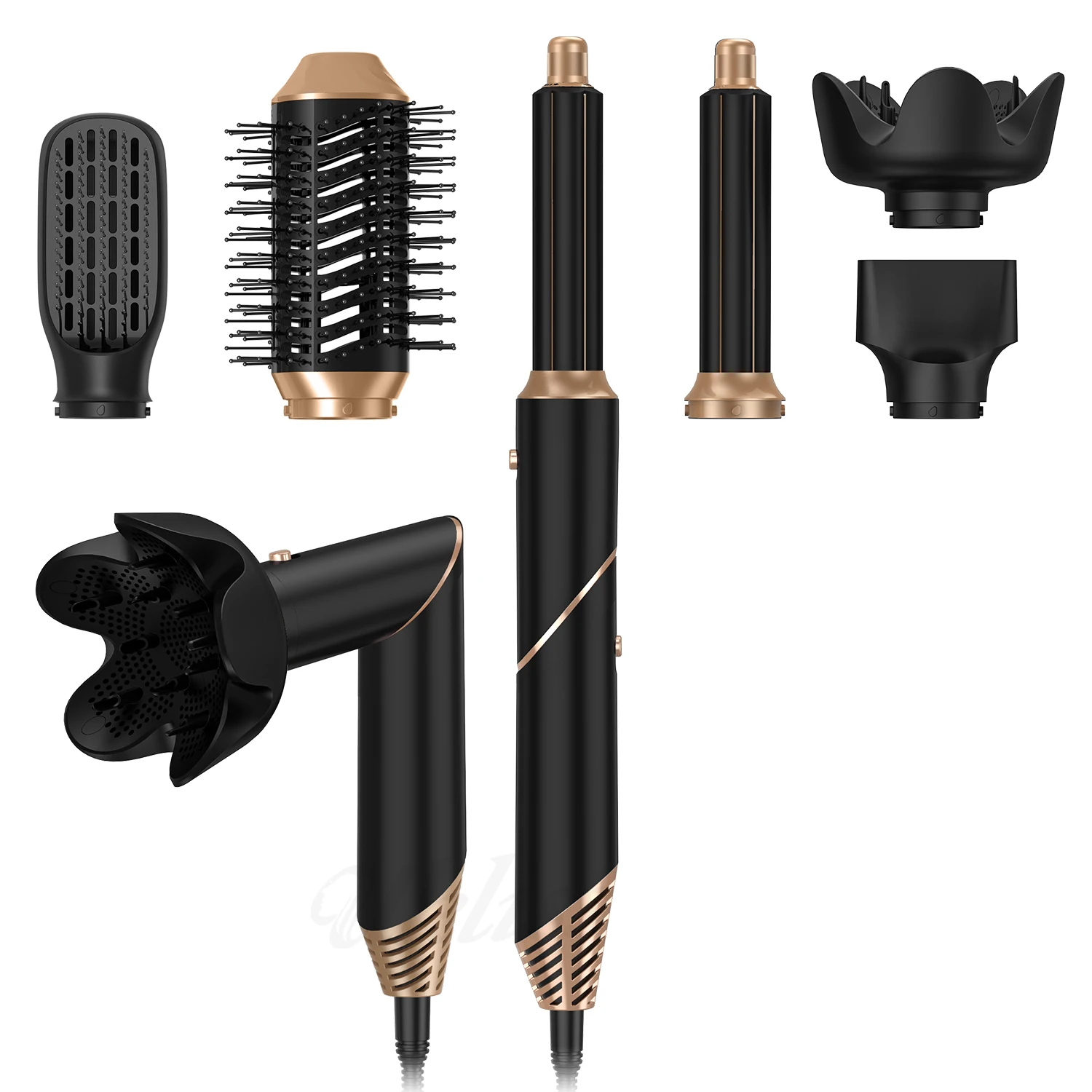 

Hair Dryer 5 in 1 Multifunctional Electric Comb Negative Ion Straightener Comb Curling Iron Detachable Heating Brush Hair Dryer