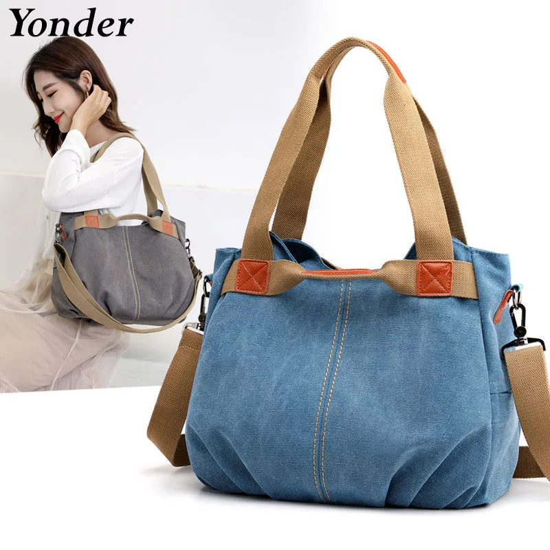 A4 Blank Female Shoulder Canvas Bag Large Women Canvas Tote Bag with Zipper China Fashion Big Fabric Cloth Tote Bags for Women