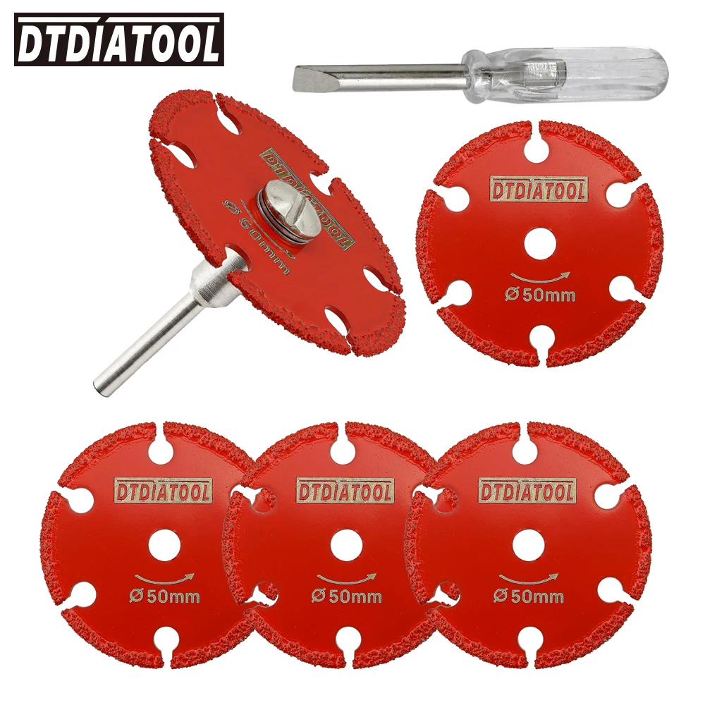 DT-DIATOOL Diamant-Trennscheiben-Set 30/40/50mm Eisen-Sägeblatt mit abnehmbarem Schaft Handwerkzeug für Stahl, Metall, Eisenrohr, Nagelschnittplatte – Detail 2