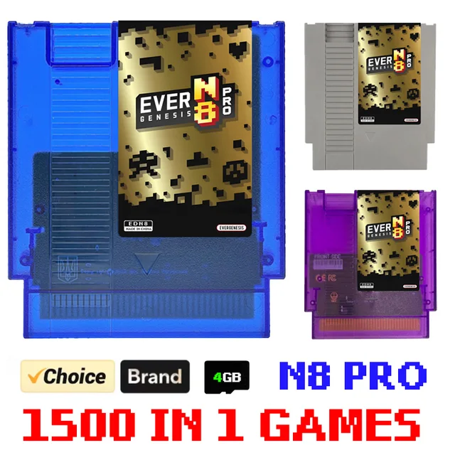 1500 in 1 FC N8 Pro Game Card With 4G TF Card China OSV13 Version For Family Computer NES Drive 8-Bit US Video Game Console