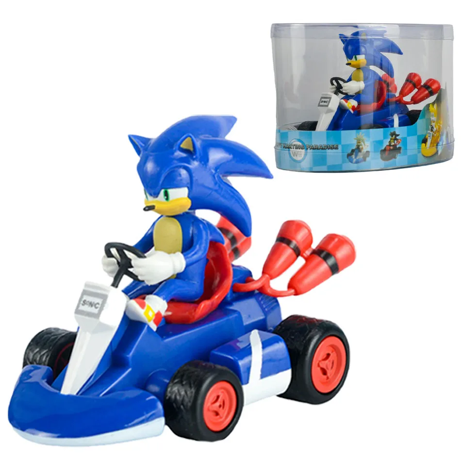 Anime Sonic the Hedgehog Pull Back Car Hedgehog Shadow Tails Rouge the Bat Action Figure Toys Anime Game Doll Kid Gifts 2