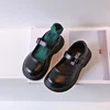 Children Leather Shoes for Party Wedding Fashion Girls UK Uniform School Shoes Black Simple Non-slip Kids Loafers Size 26-36 4