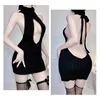 Sexy Women Open Chest Backless Pullover Fashion Virgin Killer Knitted High Stretch Turtleneck Sleeveless Sweaters Nice Gift 6