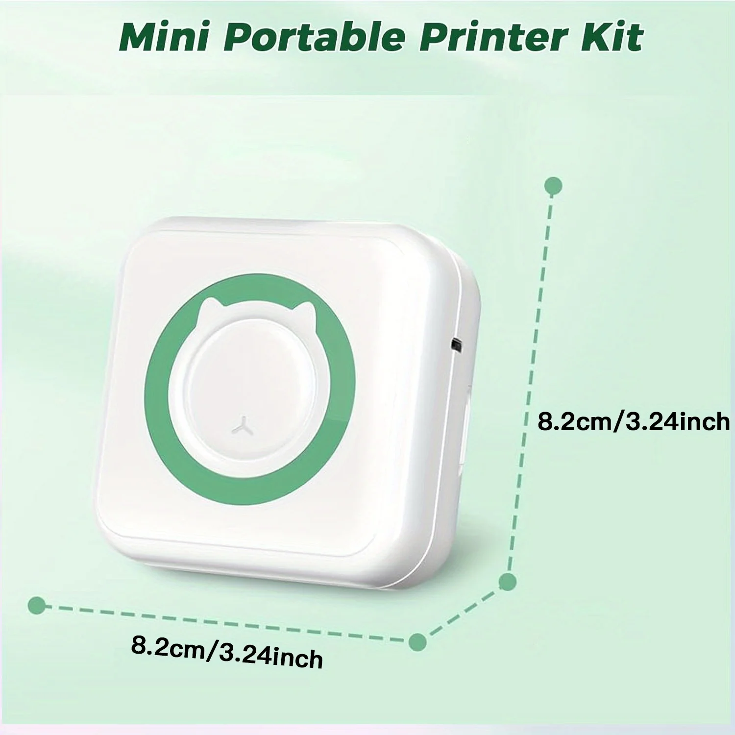Mini Pocket Thermal Label Receipt Photo Notebook Printer for Learning Notes Image Printing, Compatible with iOS and Android