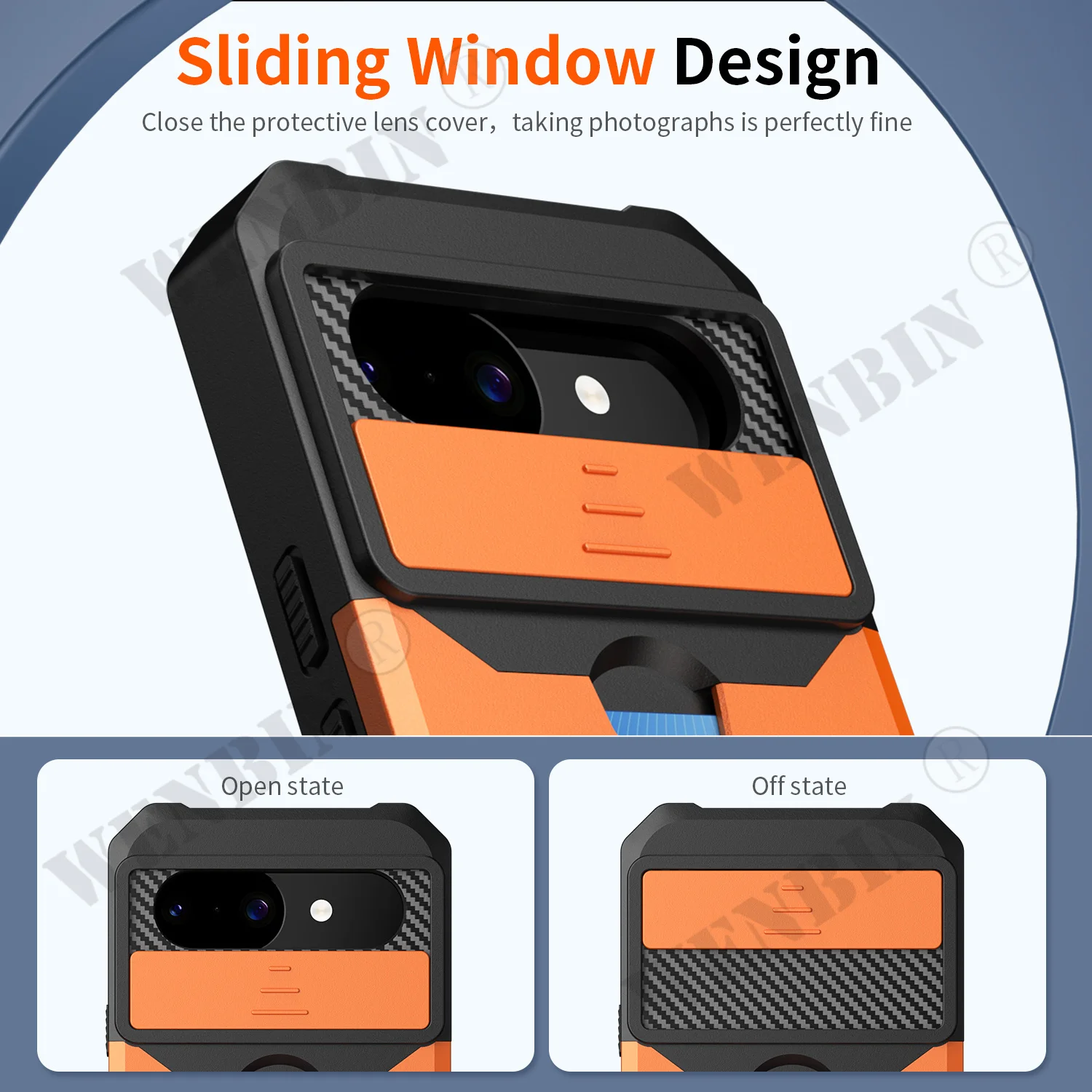 Heavy Duty Protective Case with Sliding Camera Cover and Card Clip