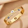 Stainless Steel Bracelets Women U Shape Evil Eye Charm Cuff Bracelet Bangles Fashion Gold Plated Jewelry Accessories Party Gifts 2