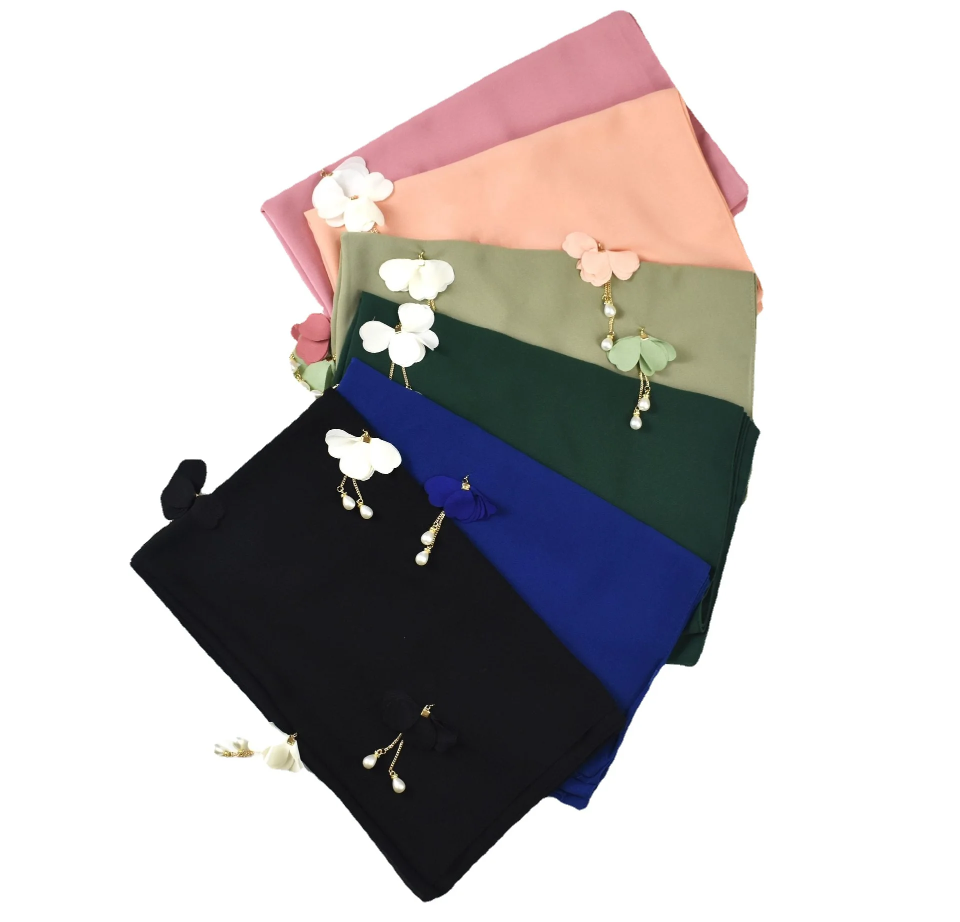 Fashion Chiffon Hijab Women Plain Bubble Chiffon Scarf Hijab Wrap Printe Solid Color Shawls Headband Muslim Hijabs Scarves Scarf