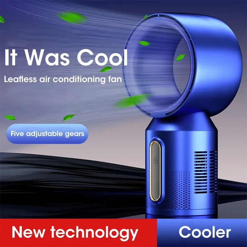 

Table Fan Tower Fan Household Electric Bladeless Fan Portable Wireless Air Cooling Fan USB Charging 3000mAh 5 Gear Cooling Fan