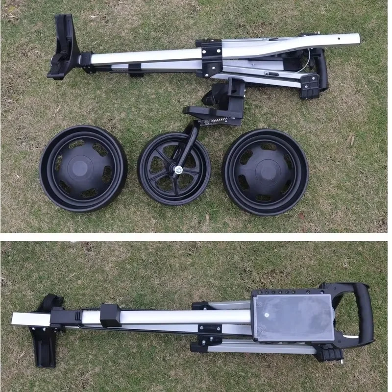 3 Wheels Golf Pull Cart Hand push Golf Trolley Foldable and Portable
