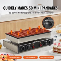 SucceBuy 50 pièces Mini crêpière hollandaise Dorayaki boulanger Machine commerciale antiadhésive gaufrier double température et contrôle du temps 2