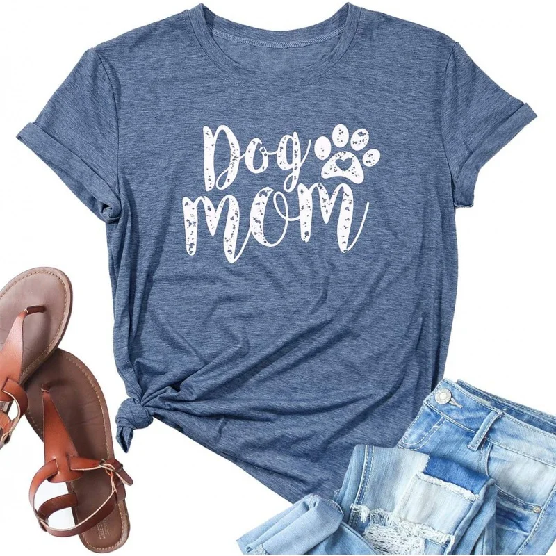 

Женская футболка с коротким рукавом, круглым вырезом и графическим принтом «Собачья лапа»