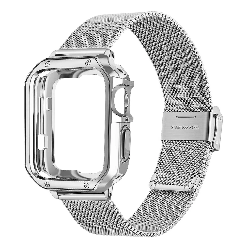 

Ремешок и чехол для apple watch ultra, металлический сетчатый чехол из ТПУ для iwatch 8/7/6/5/4/se 45 мм 44 мм 41 мм 40 мм apple watch 3 42 мм, 2 шт.