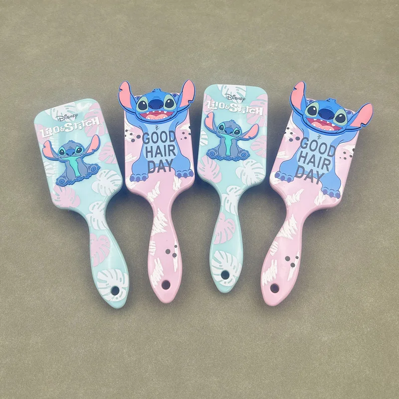 Hair Comb Hair Brush Comb Hair Comb Set Miniso Disney Animation Lilo&Stitch Comb Series Cartoon Embroidery Surrounding Air Cushion Massage Comb Children and Girls Combs