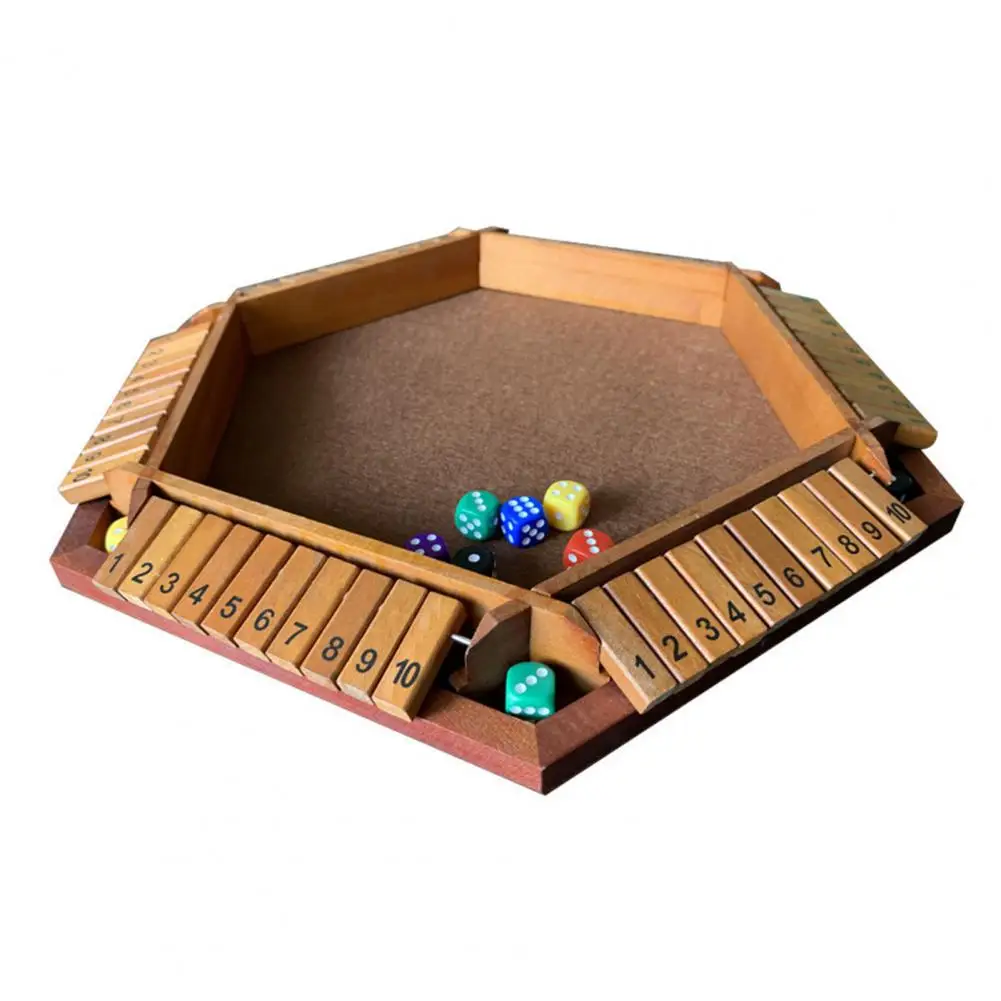 Educational Math Game Multiplayer Dice Board Game Wooden Shut Box 12 Dice Kids Adults Family