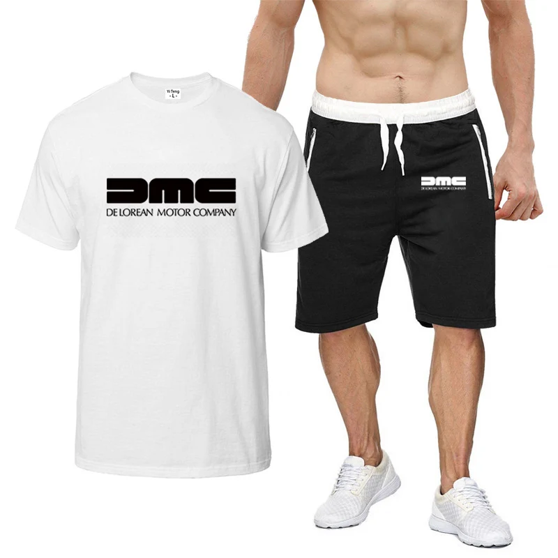 2023 New men's clothing Delelen Automobile Company printed high-quality eight-color sportswear T-shirt with short sleeves and le