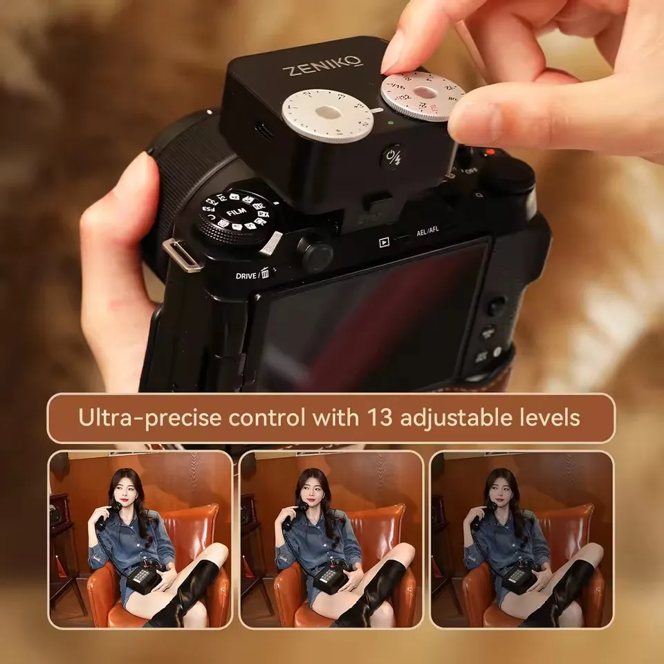 ZENIKO ZT12 카메라 플래시 TTL 자동 측광 레트로 듀얼 다이얼 핫슈 스피드라이트 (후지필름 XT5, A7M4, 니콘, 캐논 R6 호환)
