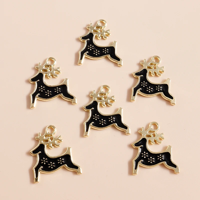 20 Stück Cartoon Tier Charms Emaille Weihnachten Hirsch Charms Anhänger für Schmuckherstellung Ohrringe Halsketten DIY Bastelzubehör – Detail 18
