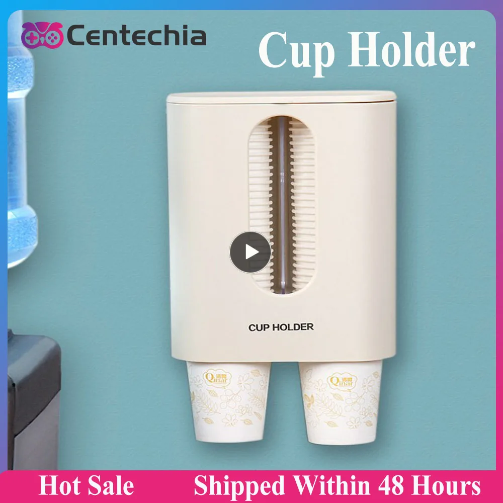 Disposable Paper Cups Dispenser Plastic Cup Holder For Water Dispenser Wall Mounted Automatic Cup Storage Rack Cups Container