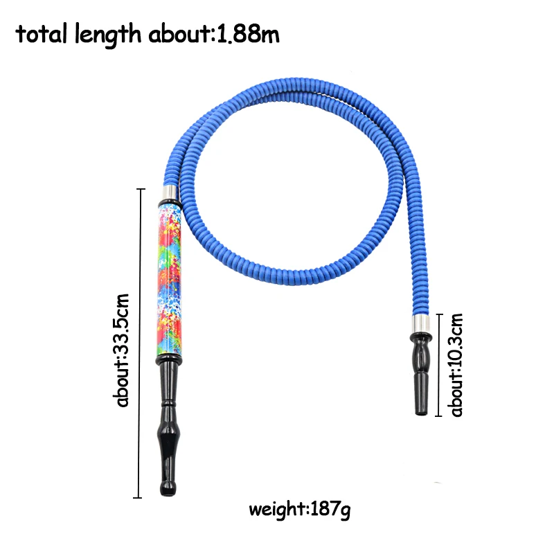 1.88m Leather Hookah Hose Shisha Water Pipe Chicha Narguile Smoking Set Glass Hookah Accessories Gadget Tools 1PC