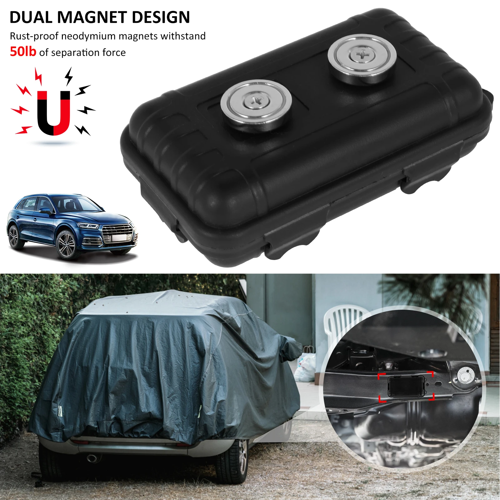 Waterproof Magnetic Key Holder Under Car with Strong Magnet